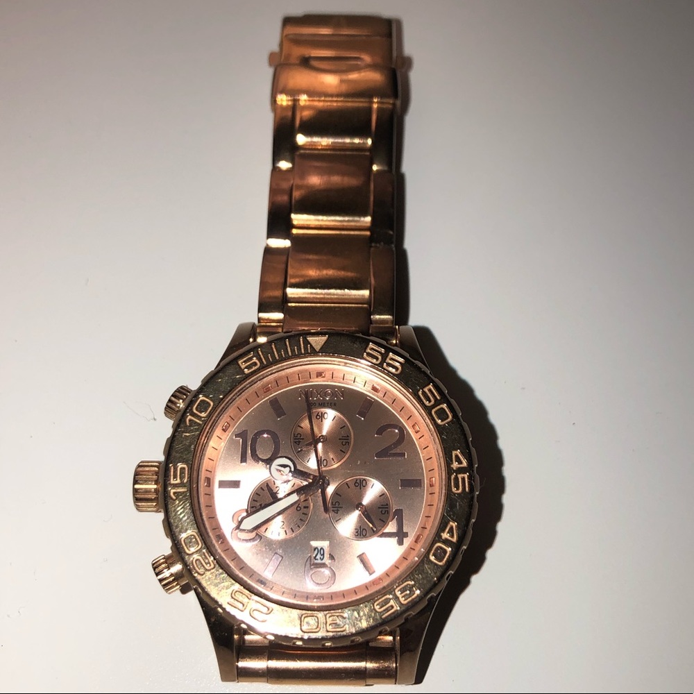 Womens Rose Gold Nixon 51-30 Chrono Watch